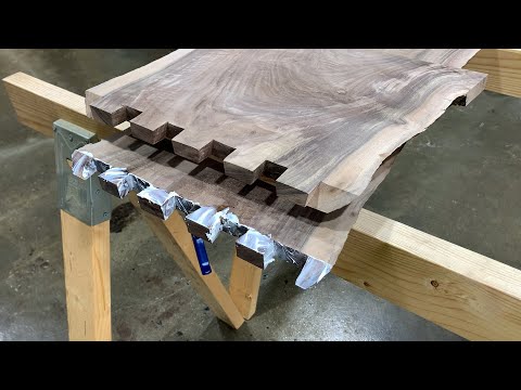 Small Coffee Table Live Edge Mitered Dovetail Joint Feel Beautiful Grain of North American Walnut