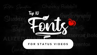 Top 10 Fonts For Status Video | Best Fonts For Editing | Best Fonts Free Download 2022