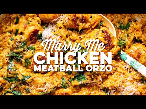 Marry Me Chicken Meatballs with Orzo! | Supergolden Bakes