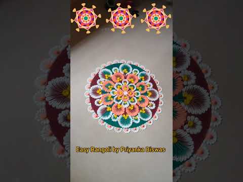 EasyRangoli by Priyanka Biswas #easyrangoli #viralrangolidesigns #viralrangolivideo #shorts #rangoli