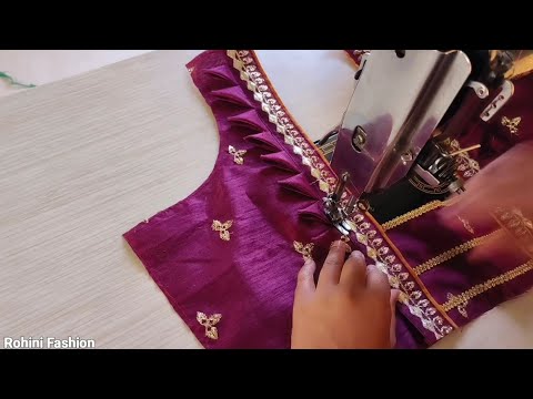 Simple and easy designer blouse back neck design | Cutting and stitching back neck design