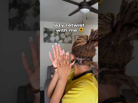 lazy retwist locs with me 🌻| quick refresher #locs #locstyles #locjourney #retwist