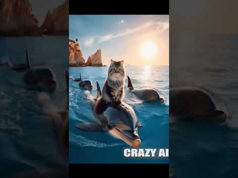 have you ever ride a dolphin in sea || #shorts #viralvideo #funny #cat #dolphin #challenge #crazyai