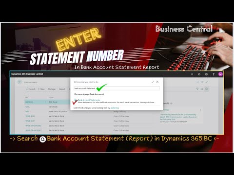 Search Bank Statement via Statement Nos in Business Central #bank #account #statement #print #d365bc