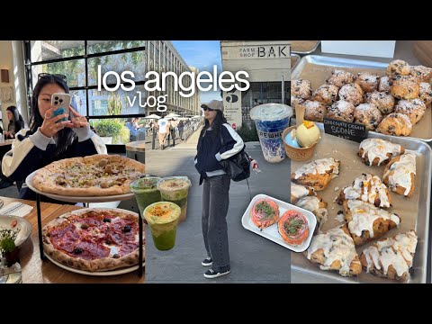 los angeles vlog | what i eat during the holidays, matcha, bagels, getty villa, bakeries, erewhon