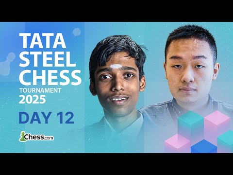 Tata Steel Wijk Aan Zee 2025 | Nodirbek & Pragg Chase Gukesh On Penultimate Day! Rd 12