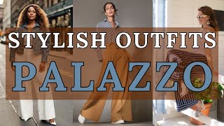 2024 Fashion Trends | Stylish Palazzo Pants Outfit Ideas | How To Style Wide-Leg Pants