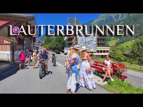 LAUTERBRUNNEN SWITZERLAND ✨ The most beautiful village walking tour 4K HDR ` Heavy tourist traffic