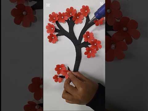 Very very beautiful paper flower #  quick and easy paper flower wall hanging # creative Craft