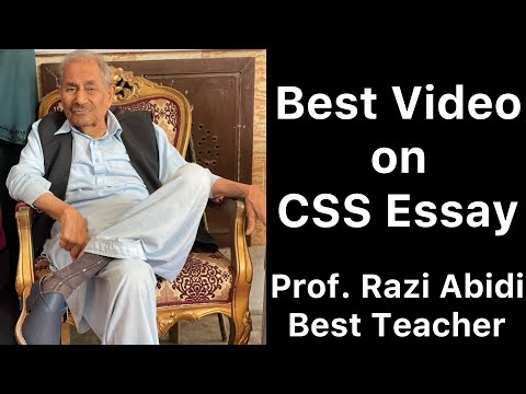 Best Video on CSS Essay | Prof Razi Abidi | Greatest Mentor