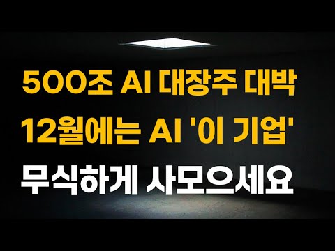 [주식] 500조 AI 대장주 대박 12월에는 AI '이 기업' 무식하게 사모으세요.[증시전망, 12월주식전망, 2025년주식전망, 팔란티어, 브로드컴, AI 대장주]