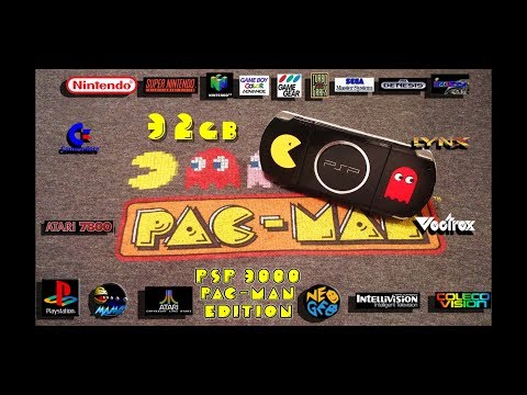 Modded 32gb PSP 3000 Custom Pac man Arcade Edition TimothyTimPC@yahoo.com