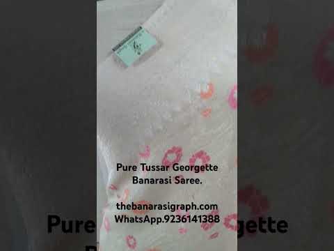 pure Tussar Georgette Banarasi Saree.       #purebanarasi #puretussarsilk #sarees #trendingshorts