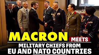 French President Emmanuel Macron meets military chiefs from EU and NATO countries in Paris