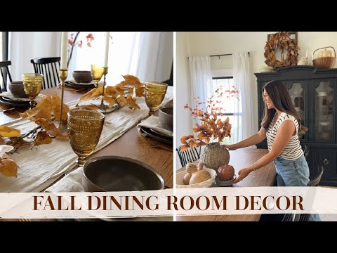 FALL DINING ROOM DECOR | fall tablescape ideas and hutch decorating!