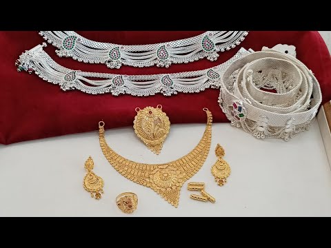 New Gold & Silver Bridal jewellery collection design 2024 with weight & price || @Ornamentss28