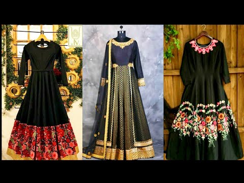 Black Party Wear Dresses || Black Maxi Dresses || Black Frock Designs #Shorts