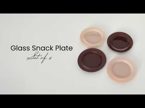 Glass Snack Plate Set