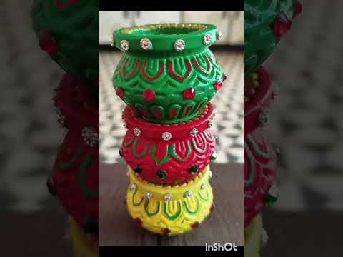 Matki Decoration Idea Hand painted Decorate matki #Diwalivibes #Handpainted #Colourfull#Decoration