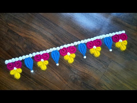 border rangoli designs | rangoli | rangoli designs | Simple side borders | easy border rangoli