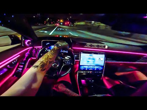 Mercedes S580 Night Drive POV (BLASTING MY HARD PLAYLIST)