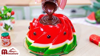 So Yummy Miniature Watermelon Chocolate Jelly Recipe | ASMR Cooking Mini Food