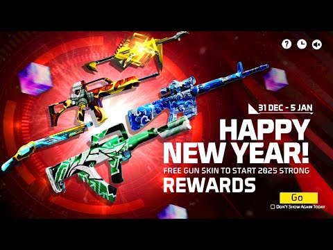 Happy New Year 2025🔥 Free Rewards🤯| Login & Claim Free Guns Skin Free Fire | Free Fire New Event