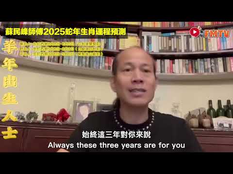 【羊】2025乙巳年生肖運程｜蘇民峰師傅預測2025蛇年十二生肖運勢｜2025犯太歲、人緣運、財運、事業運、姻緣運生肖詳講 #玄宇宙