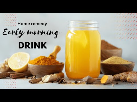 Early Morning Natural Remedy Tea with Turmeric And Ginger - Immunity Boosting Recipe - Home Remedy