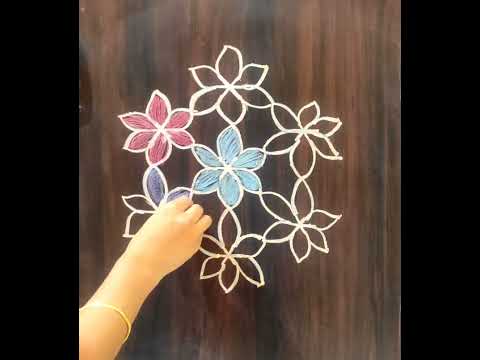 Colorful Sankranti Muggu | Colorful pongal Kolam #rangoli