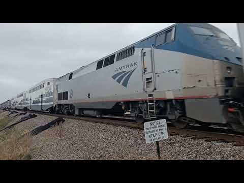 Metrolink Cars! Amtrak 13 Leads Train #4 Princeton, IL 11/16/24