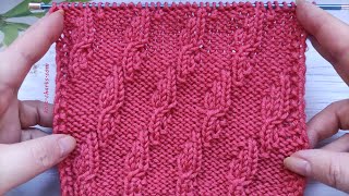 Diagonal Knit Stitch Pattern | Diagonalmuster stricken | Punto diagonale ai ferri | Punto diagonal