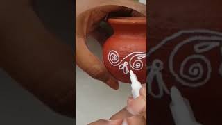 Pot painting ideas/pot painting/pot candle #shorts #potpainting