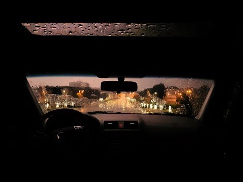 Thunderstorm Sounds from a Car with Relaxing Fluctuating Rain Intensity and Light Rolling Thunder