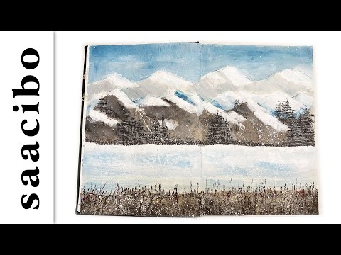 Transforming A Scrappy Collage Into A Winter Landscape | #creativemojocards EP 8