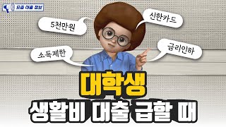 대학생 생활비대출 급할 때 (feat.무소득자대출, 비상금대출)