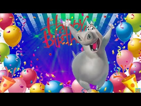 Funny  Happy Birthday Song with Dancing Hippo|Funny Happy Birthday Song for Children