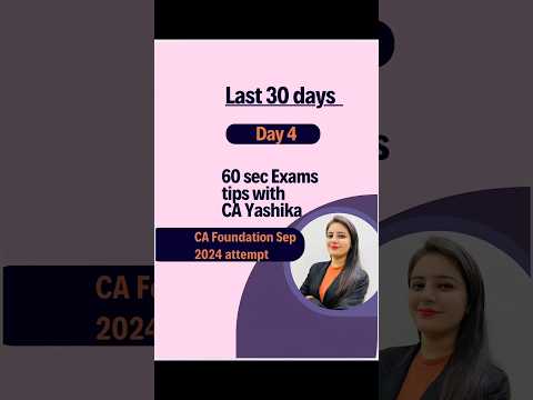 Last 30 days strategy to score good marks in CA Foundation course #cafoundationclasses #icai