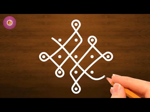 Simple Sikku Kolam with 5x1 dots | Easy Melikala Muggulu with 5 Dots | Small Neli Kolam Designs