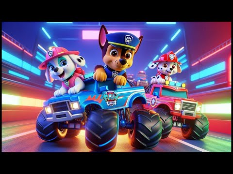 Paw Patrol Ultimate Rescue | CHASE vs MARSHALL Stormy Ride With Monster Truck | Rainbow 3