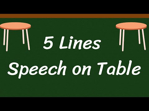 Table Short 5 Lines Speech in English || 5 Lines Speech on Table