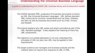 Universal Business Language (UBL)Overview