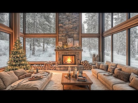 Cozy Christmas Ambience: Snowfall & Fireplace Sounds for Relaxation and Sleep