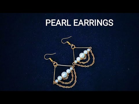 How To Make Pearl Earrings At Home | DIY Earrings | Jewellery Making Malayalam | Shabna's Designs