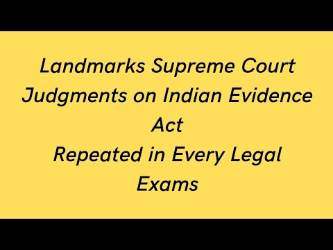 #landmarkjudgement landmark/Judgments/Indian Evidence Act/ Supreme Court/Repeated in Exams/Judiciary