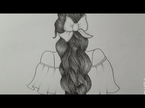 How to Draw a beautiful hair ||Sketches by Minahilkhurram