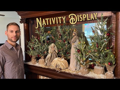 Winter Woods Nativity Display - Christmas Mantel Decorating - Christmas Fireplace Décor