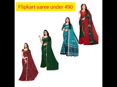 Flipkart daily wear sarees under 490/Shiffon saree/office wear saree 2022