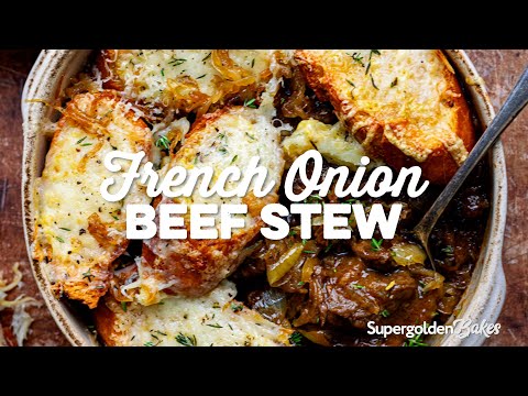 BEST-EVER French Onion Beef Stew (it's crazy delicious!) | Supergolden Bakes