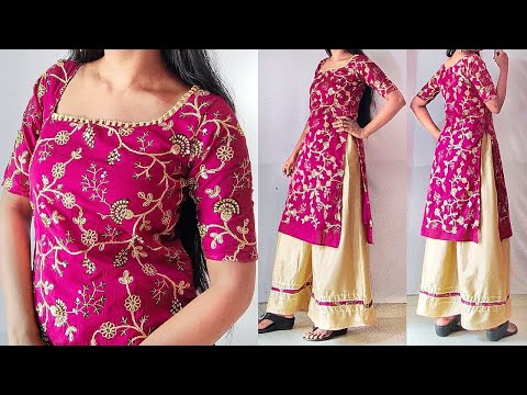 Simple neck design kurti cutting & stitching easily | how to cut kurti using old kurti for beginners